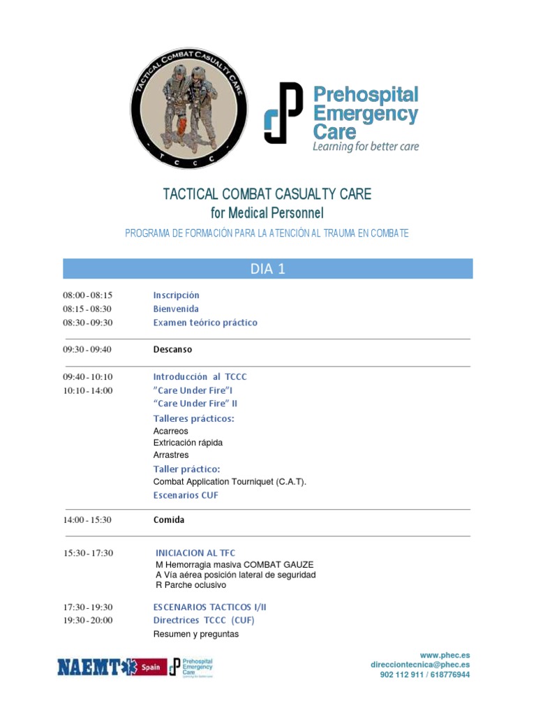 Curso TCCC 2025: Atención al Trauma | PDF