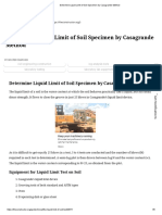 Determine Liquid Limit of Soil Specimen by Casagrande Method