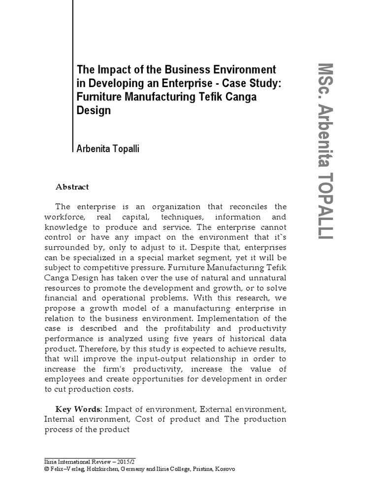 The Impact of The Business Environment in Developi | PDF | Sales ...
