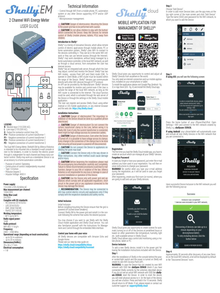 Shelly EM Con 2x50A - Monitoraggio Energia, Smart Home, Installazione Semplice - Foto 6