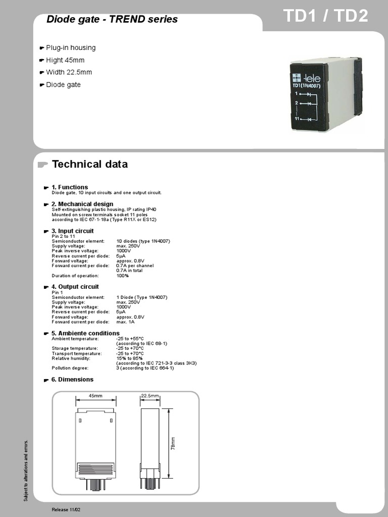 TREND Series Diode Gate Specs | PDF | Diode | Electronics
