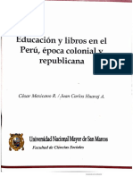 Educación y Libros en El Perú Época Colonial y Republicana