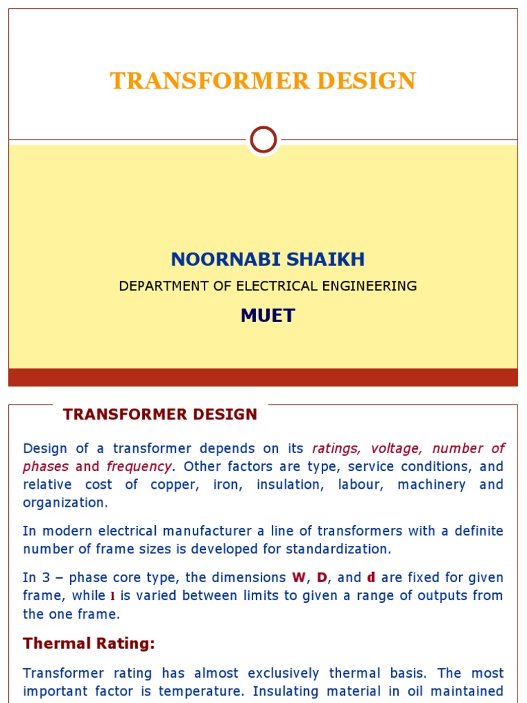 Transformer Design Principles and Standards | PDF | Transformer | Area