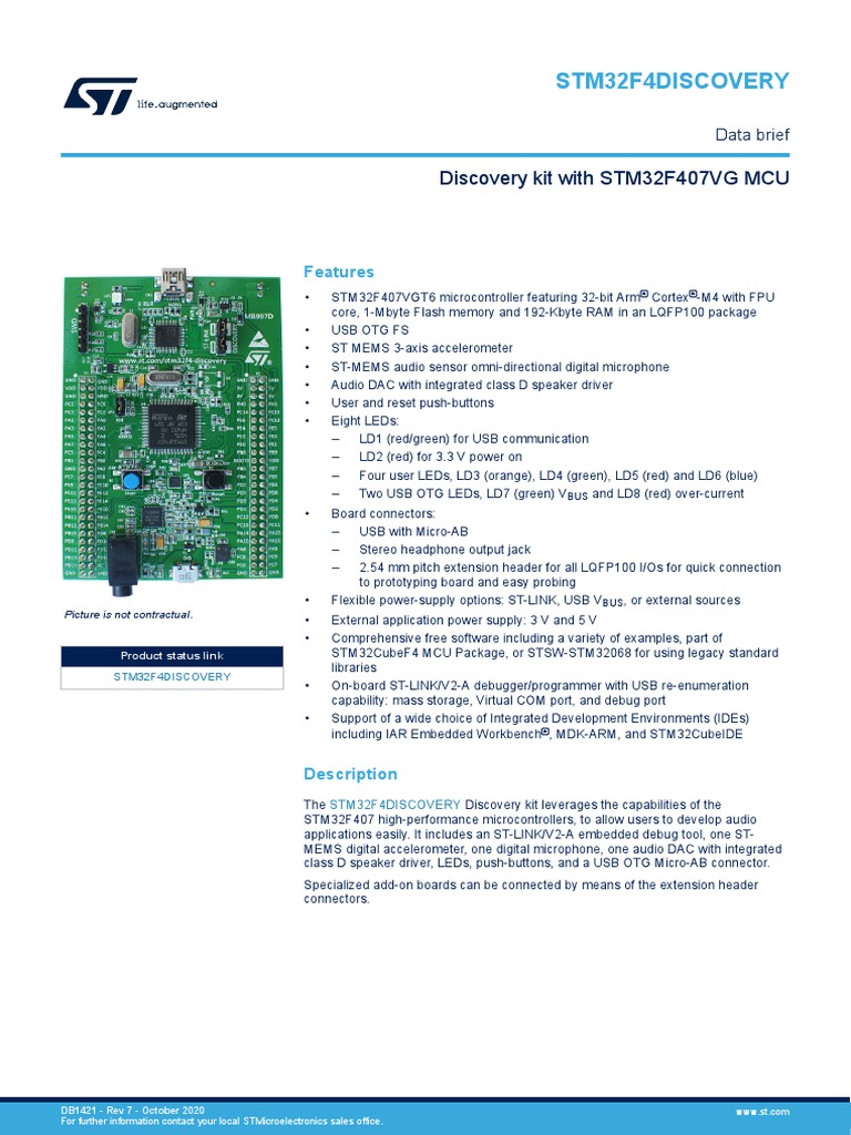 Discovery Kit With STM32F407VG MCU | PDF | Microcontroller | Arm ...