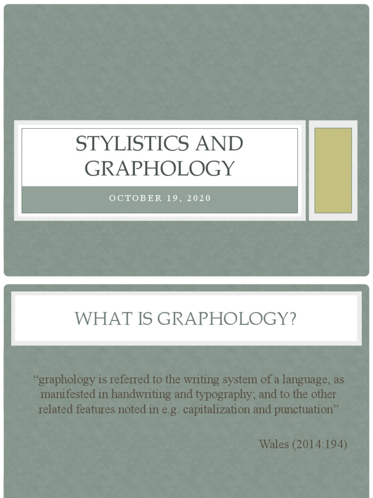 Understanding Graphology in Stylistics | PDF