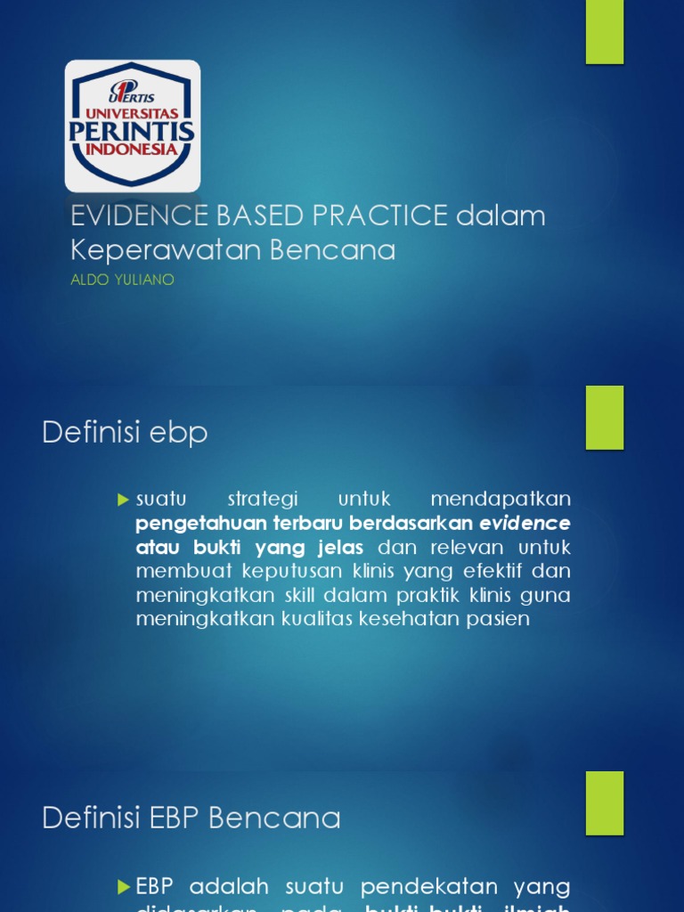 Evidence Based Practice Dalam Keperawatan Bencana | PDF