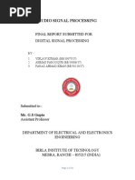 Audio Signal Processing Audio Signal Processing