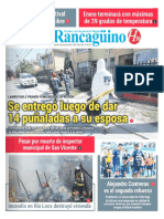 Diario El Rancagüino de Rancagua, Chile 03-01-2019 Se Entregó Luego de Dar 14 Puñaladas A Su Esposa.
