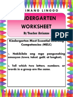 Kindergarten Worksheet Melc Week 5