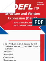 ITP Structure and Written Expression (Day 1) : Toefl