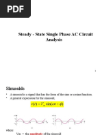 Steady - State Single Phase AC Circuit Analysis