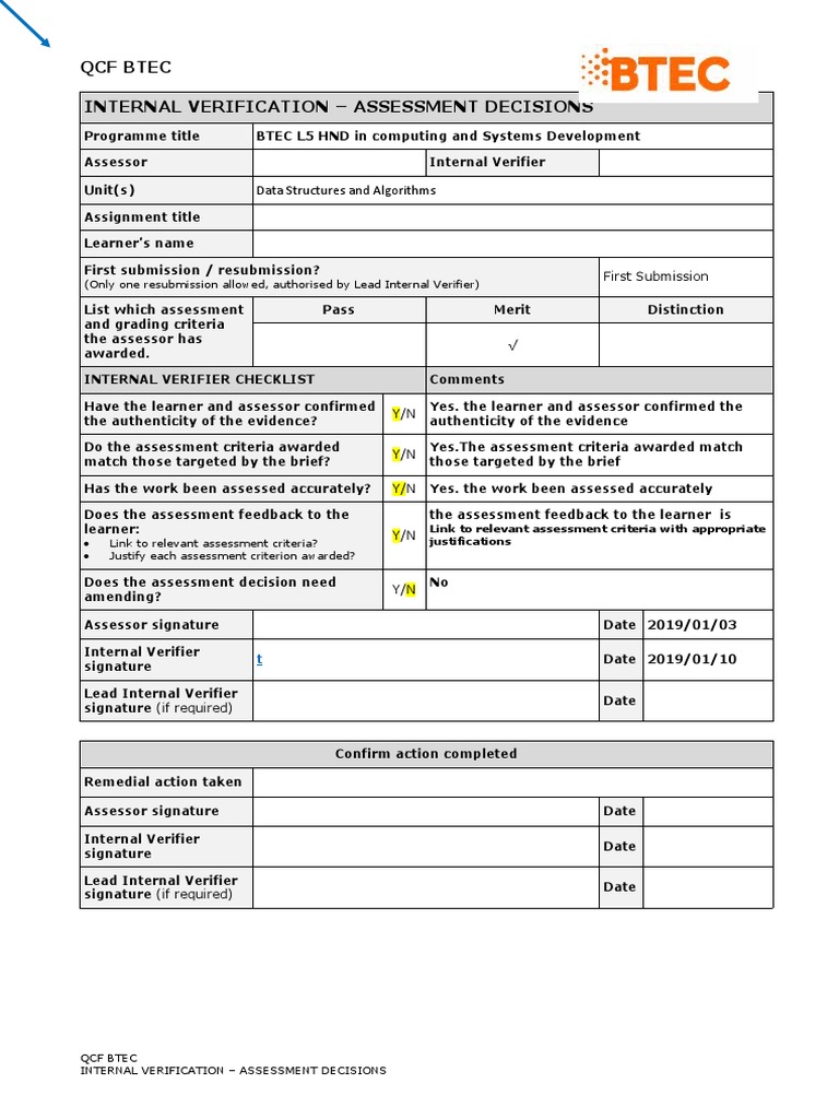 BTEC HND Computing Assessment Verification | PDF | String (Computer ...
