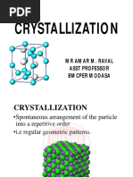 Crystallization: MR Amar M. Raval Asst Professor Bmcper Modasa