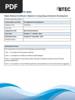 Higher Nationals Assignment Brief - BTEC (RQF)