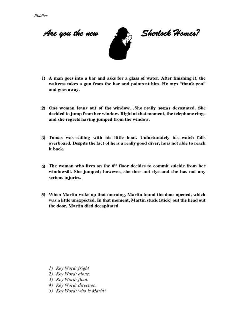 Dark Riddles with Solutions | PDF | Mystery, Thriller & Crime Fiction