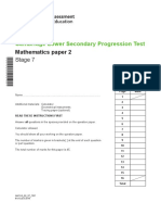 Cambridge Lower Secondary Progression Test - Mathematics 2018 Stage 7 - Paper 2 Question