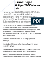 Prof. Dr. Kurnaz:-Böyle Giderse Türkiye 2050'de Su Fakiri Olacak