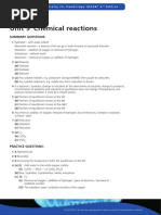 Unit 9 Chemical Reactions: Summary Questions