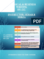 Technical & Business Writing HU-212 Instructor: Sehar R Mirza