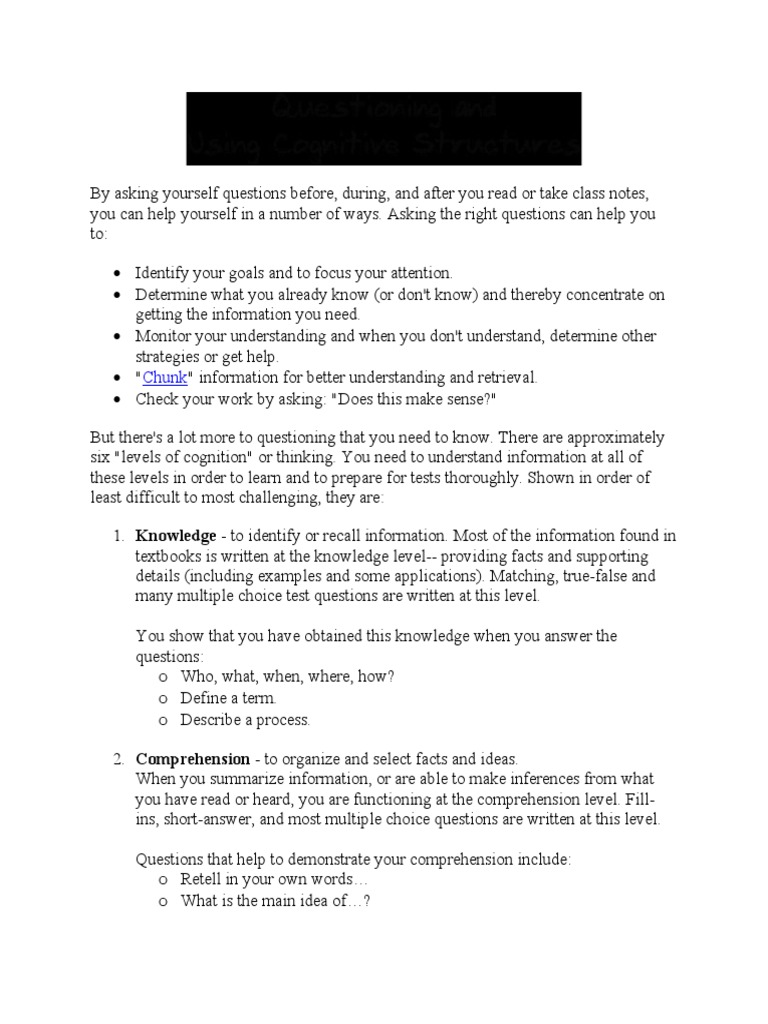 3 Domains Of Learning Download Free Pdf Reading Comprehension