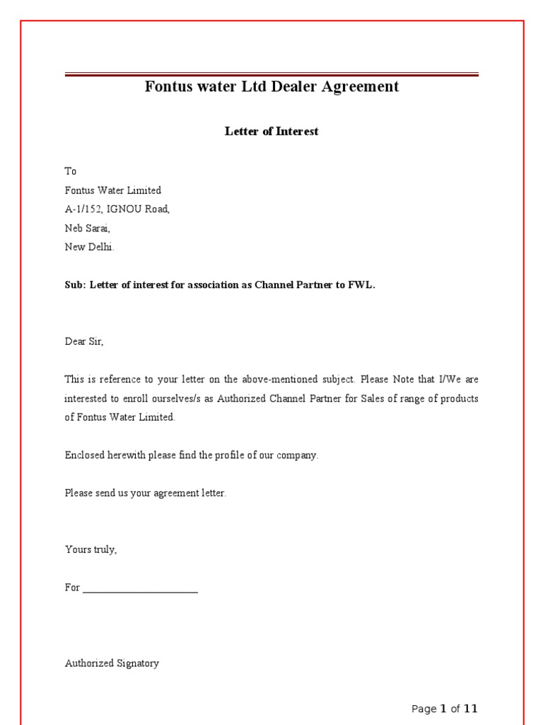 Download Fontus Water Ltd Dealer Agreement Sewage Treatment Water Supply