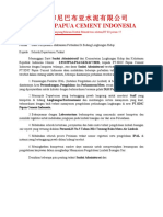 Surat Keterangan Perbaikan Fasilitas Perlindungan Lingkungan Di Area PT - SDIC Papua Cement Indonesia