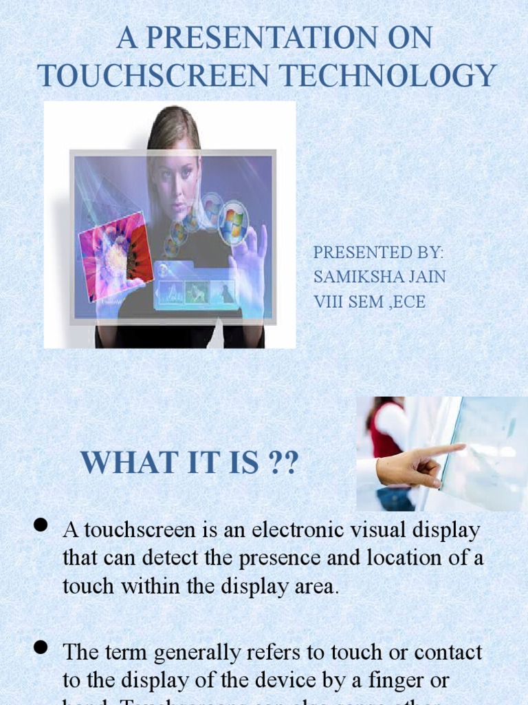 Overview of Touchscreen Technology | PDF | Applied And ...