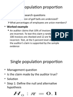 Single Population Proportion: - Examples of Research Questions