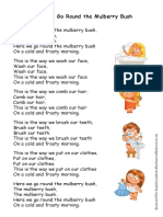 Here We Go Round The Mulberry Bush Original Lyrics in English and French