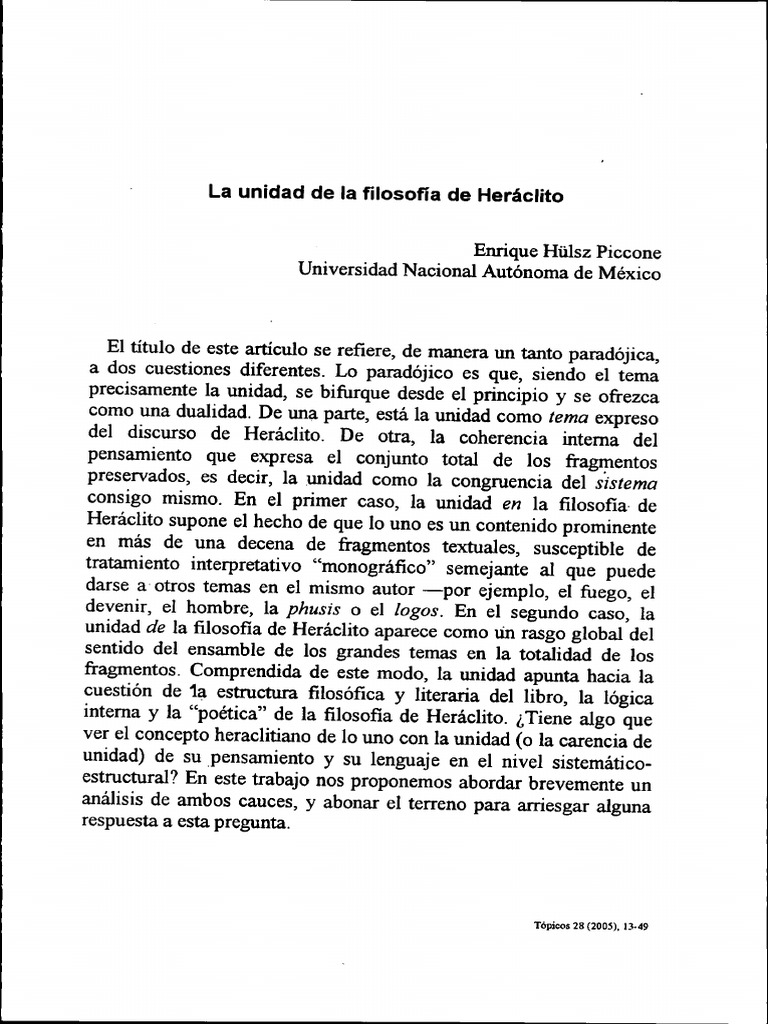 Heráclito PDF Logos Metafísica