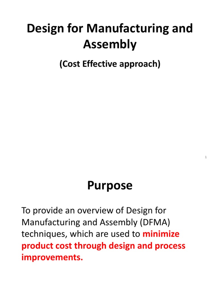 Design For Manufacturing and Assembly | PDF | Design | Engineering