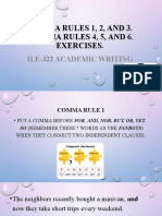 Comma Rules 1,2, 3, 4, 5, and 6 Book Exercises 184-186