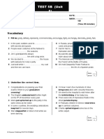 TEST 5B (Unit 5) : Vocabulary