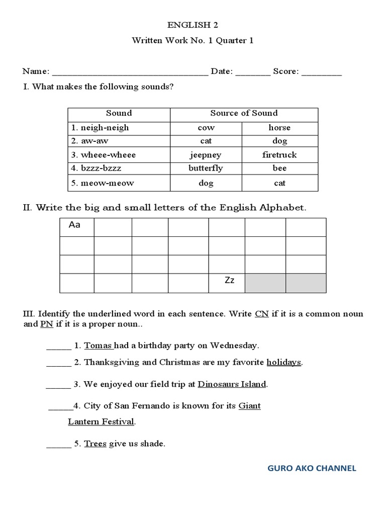 ST English 2 No. 1 | PDF