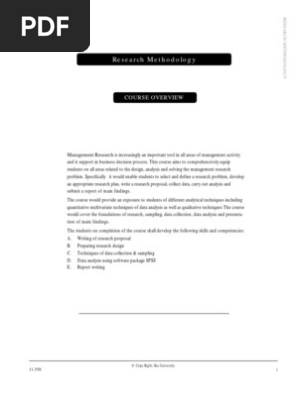 Research Methodology Regression Analysis Sampling Statistics