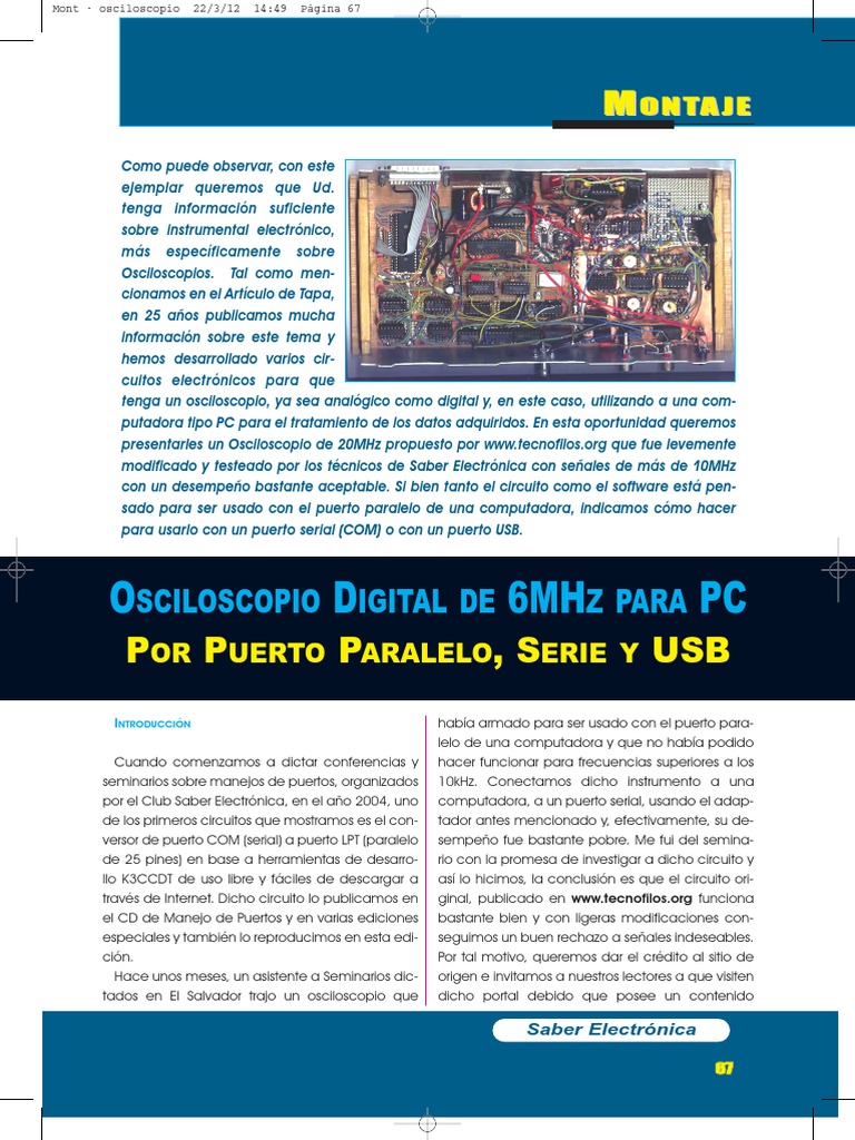 Osciloscopio Virtual USB De 5 Canales - Para PC, Muestreo 150 KHz, Ideal Para Pruebas De Circuitos Y Equipos Eléctricos