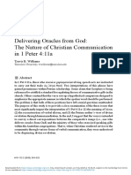 Williams, T. B. (2020). Delivering Oracles from God The Nature of Christian Communication in 1 Peter 4.11a. Harvard Theological Review, 113(3), 334–353