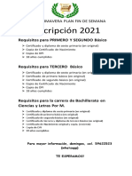 Inscripción 2021: Ineb Ined Primavera Plan Fin de Semana