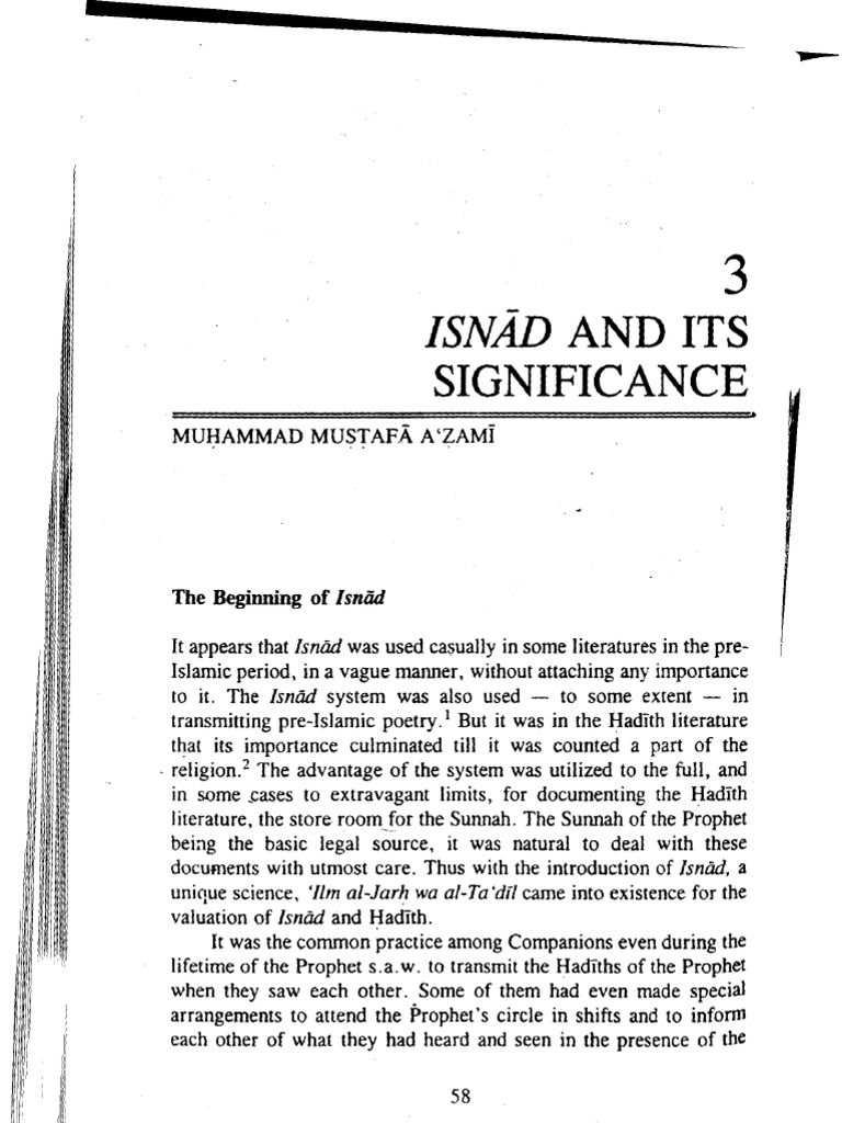 Isnad System in Hadith Literature | PDF
