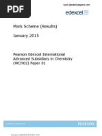 Mark Scheme (Results) January 2015: Pearson Edexcel International Advanced Subsidiary in Chemistry (WCH02) Paper 01