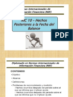 NIC 10 Hechos Posteriores A La Fecha Del Balance