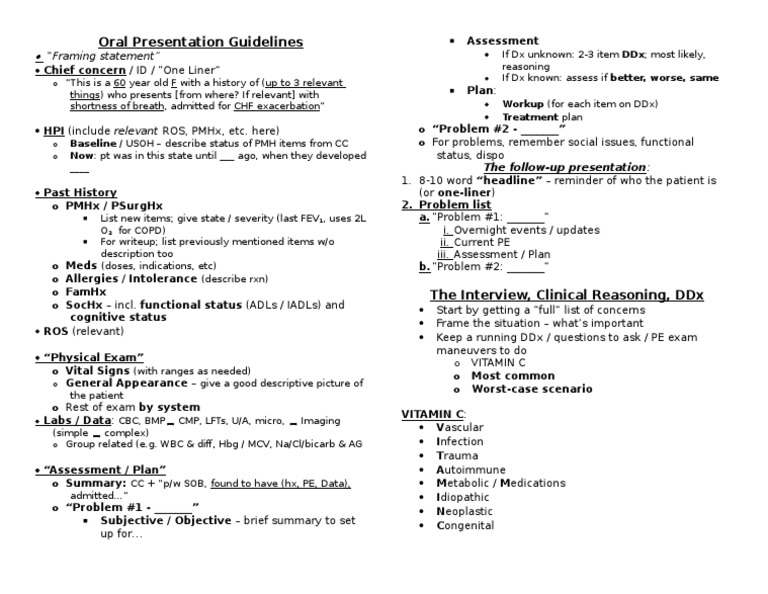 Oral Presentation Guidelines PDF Medicine Clinical Medicine