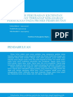 Pengaruh Perubahan Kecepatan Pemakanan Terhadap Kekasaran Permukaan Pada