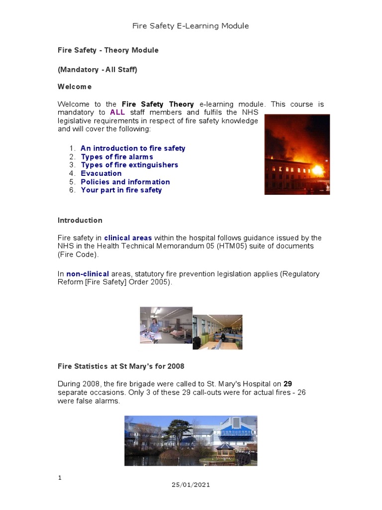 Fire Safety Workbook PDF Fire Safety Fires