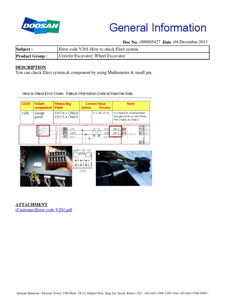 Doosan DX340LCA Elect System Check | PDF