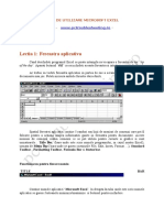 Ghid de Utilizare Microsoft Excel