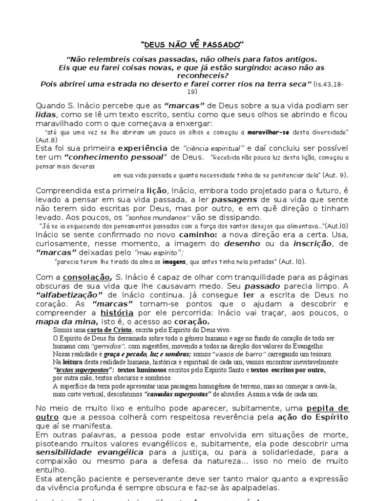 Reflexões sobre o Passado e a Graça | PDF | Espírito | Pensamento