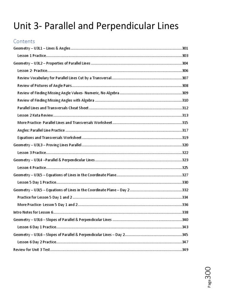 Geometry Unit 3 Notes and Practice PDF | PDF | Line (Geometry ...