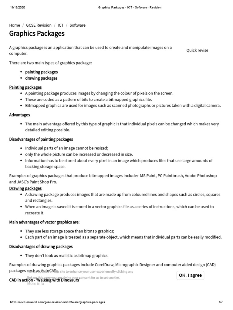 Graphics Packages ICT Software Revision PDF Computer Aided Design Computer Graphics