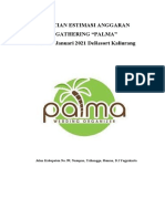 Rincian Estimasi Anggaran Gathering "Palma" 23 - 24 Januari 2021 Deresort Kaliurang
